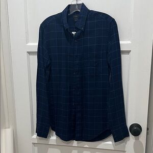 J. Crew Men's Navy Checkered Shirt
